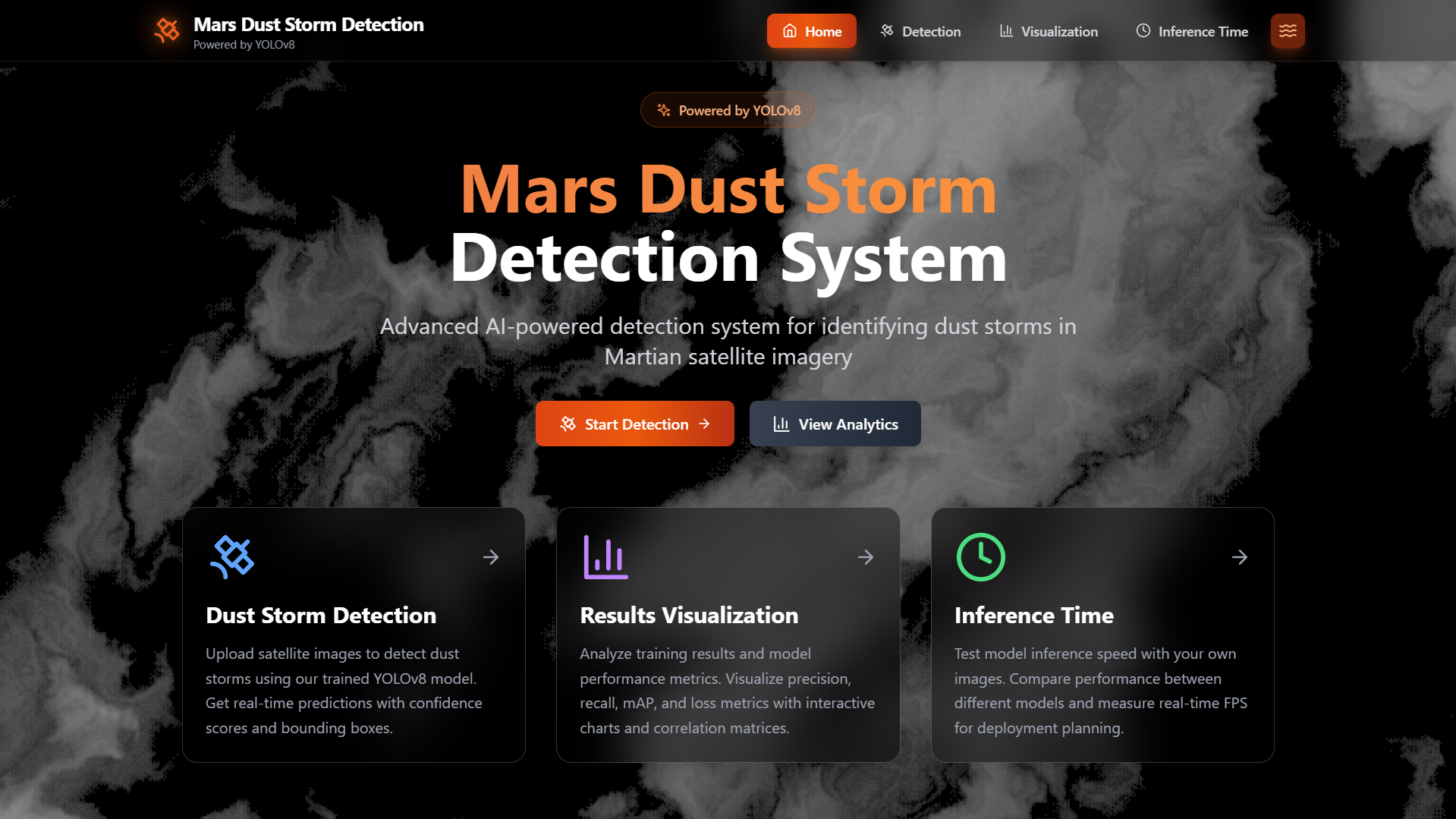 MDAD Mars Dust Storm Detection